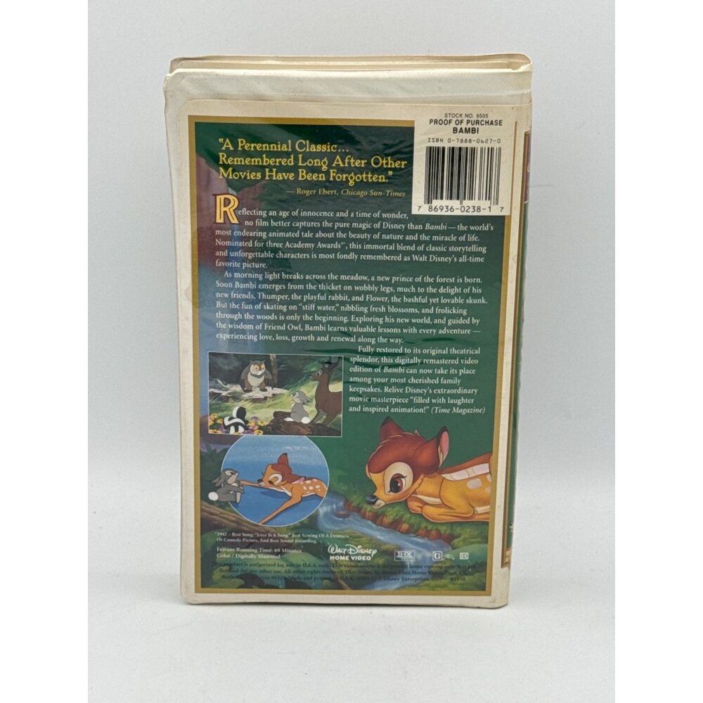 Disney BAMBI Masterpiece 55th Anniversary Limited Edition THX VHS - Picture 3 of 3